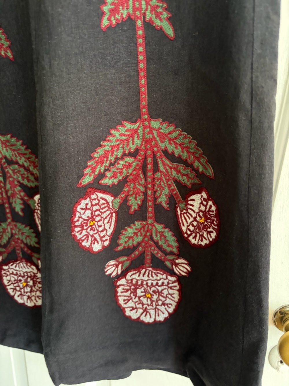 Alix of Bohemia Charlie Trumpet Wide-Leg Pants with Floral Embroidery sz S - Picture 2 of 4